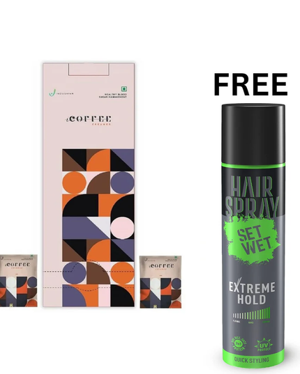 INDUS VIVA I CREAMER CREAMY COFFEE (50 SACHETS) - FREE SET WET HAIR SPRAY