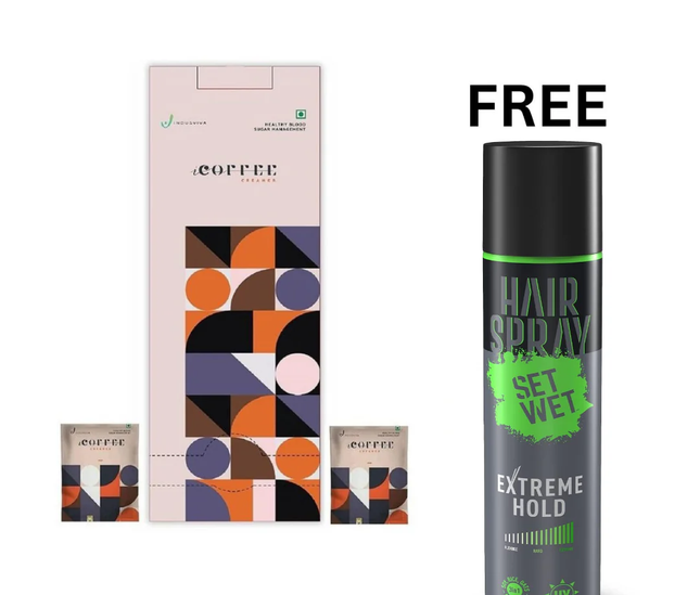 INDUS VIVA I CREAMER CREAMY COFFEE (50 SACHETS) - FREE SET WET HAIR SPRAY
