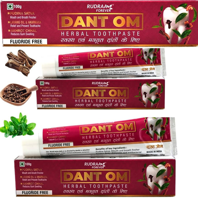 RUDRAA FOREVER DANT OM AYURVEDIC HERBAL TOOTHPASTE (100G)