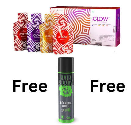 INDUS VIVA I GLOW (28 SACHETS) - SET WET HAIR SPRAY FREE