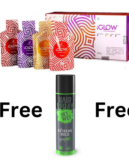 INDUS VIVA I GLOW (28 SACHETS) - SET WET HAIR SPRAY FREE