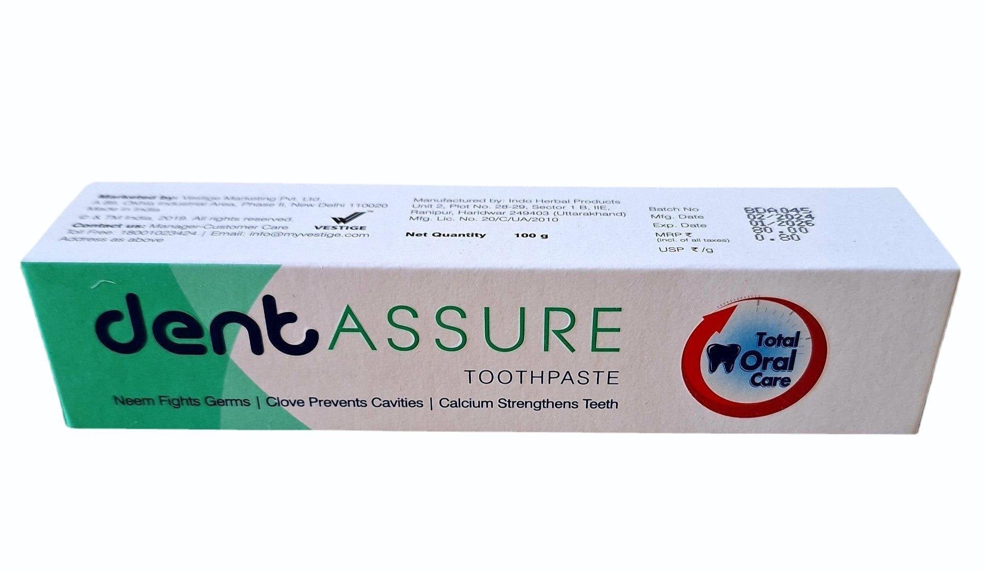 Vestige Dentassure Toothpaste (100g) - Pack of 20