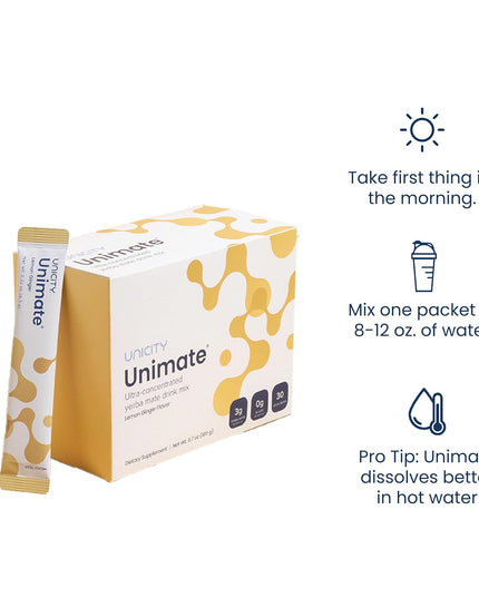 Unicity Unimate Lemon Ginger (30 Sachets)
