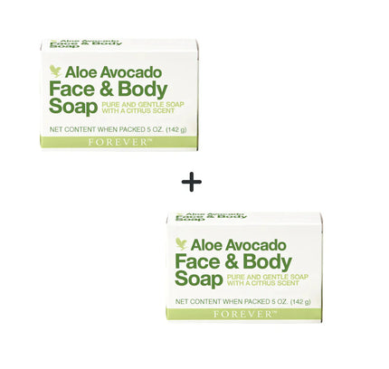 FOREVER ALOE AVOCADO FACE AND BODY SOAP (150G) - PACK OF 2