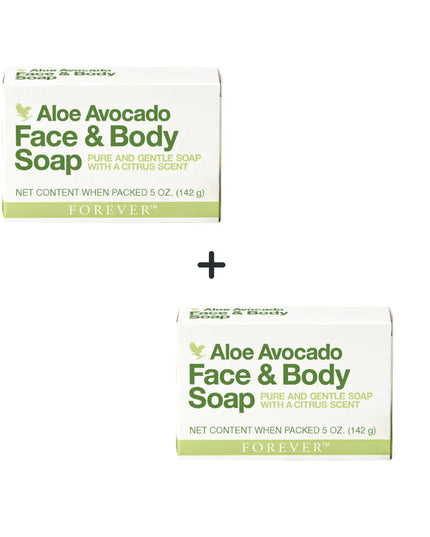 FOREVER ALOE AVOCADO FACE AND BODY SOAP (150G) - PACK OF 2