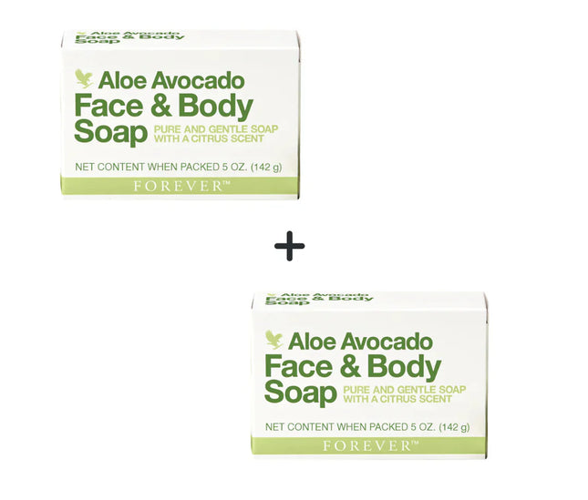 FOREVER ALOE AVOCADO FACE AND BODY SOAP (150G) - PACK OF 2