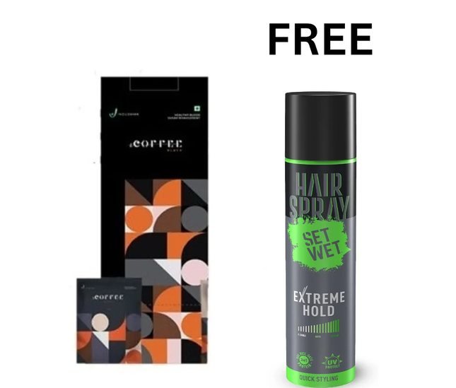 INDUS VIVA I COFFEE BLACK COFFEE (50 SACHETS) - FREE SET WET HAIR SPRAY