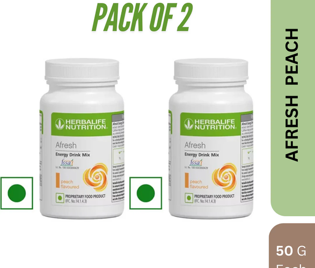 HERBALIFE AFRESH PEACH DRINK MIX (50G) - PACK OF 2