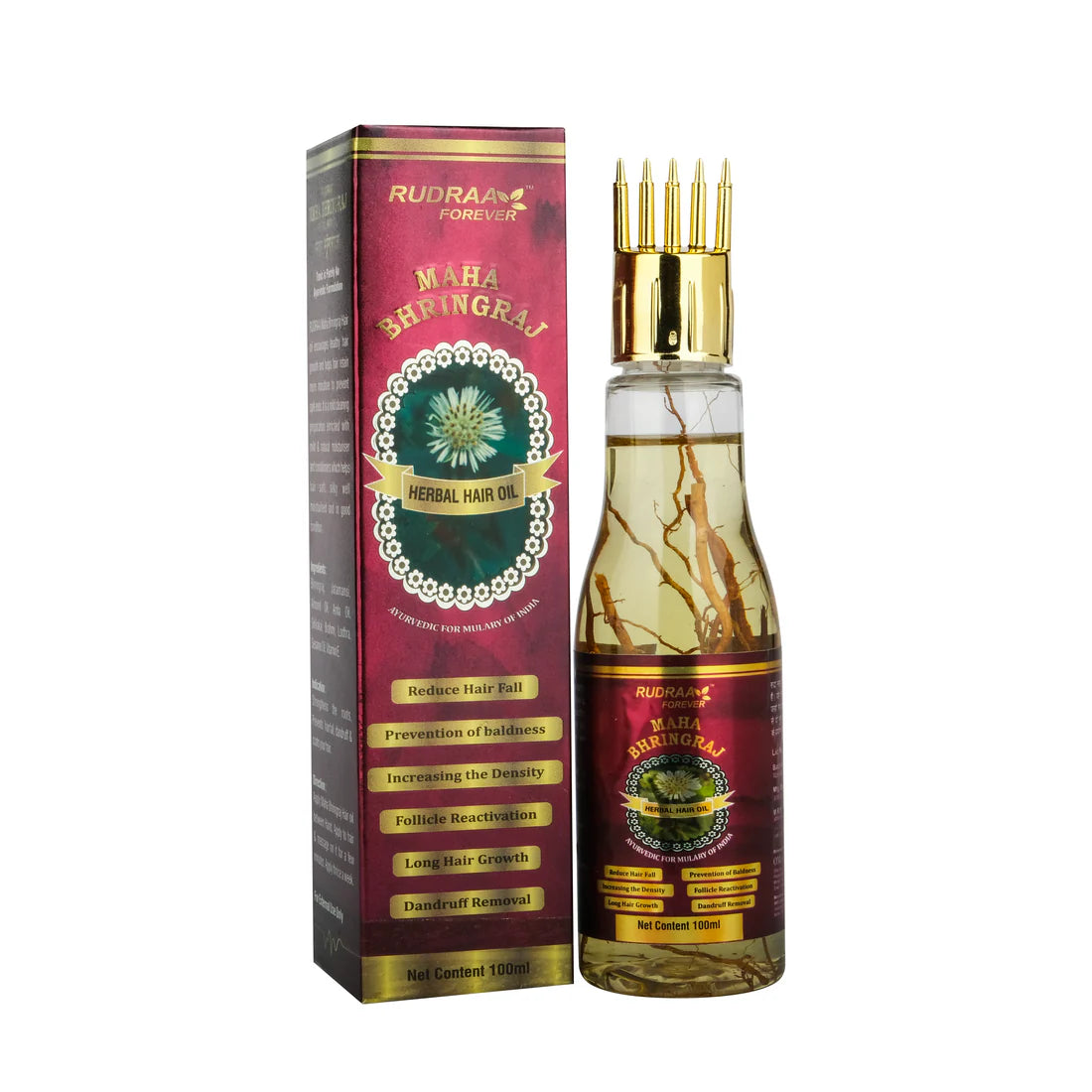 RUDRAA FOREVER MAHA BHRINGRAJ HAIR OIL WITH COMB (100 ML)