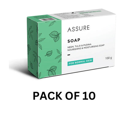 Vestige Assure Soap Neem, Tulsi & Pudina - 100g (Pack of 10)
