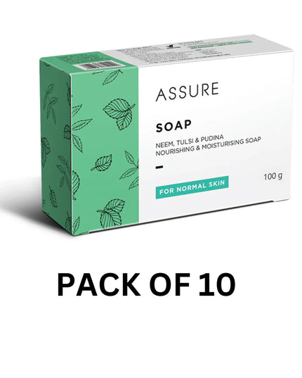 Vestige Assure Soap Neem, Tulsi & Pudina - 100g (Pack of 10)