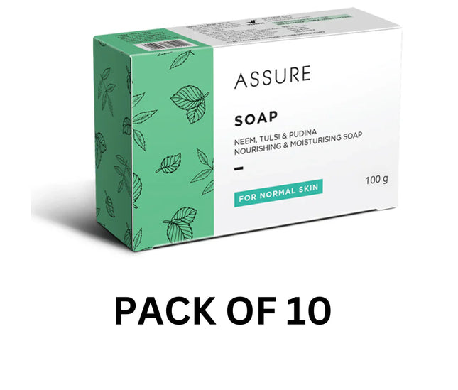 Vestige Assure Soap Neem, Tulsi & Pudina - 100g (Pack of 10)